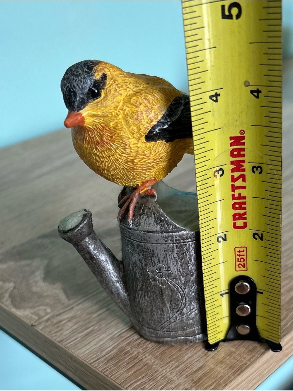 Vintage Bird Figurine with Bird Balancing on Watering Can - Picture 6 of 6